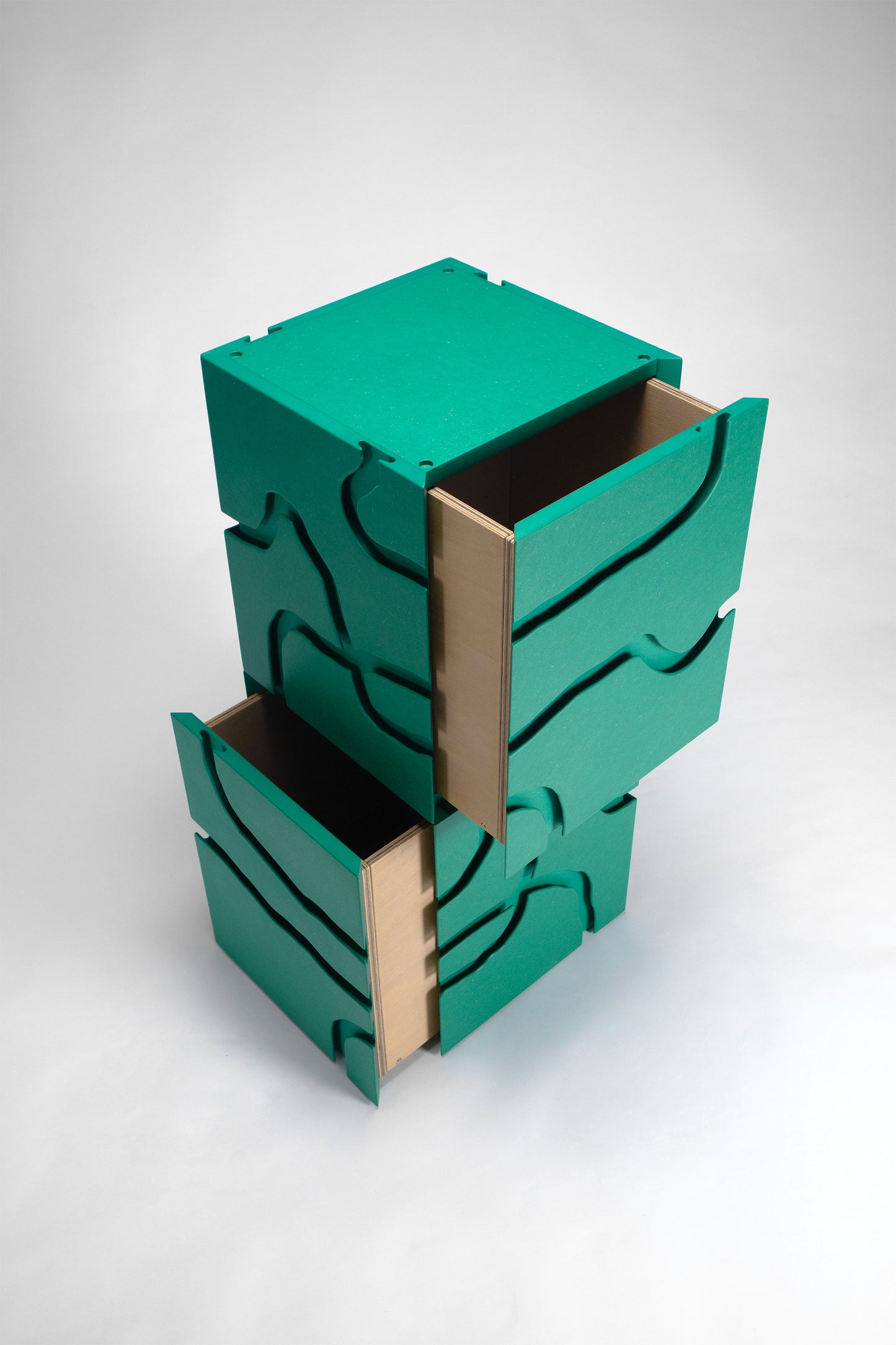 Routed Groove Drawers - Green Mint